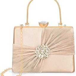 Crystal Radiance Clutch for Women with Handle and Chain Strap-image-56