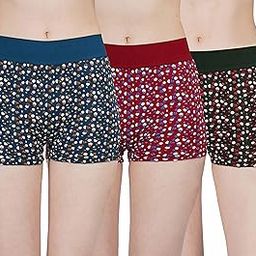 Pack of 3 Women's High Coverage Pure Cotton Daily Use Goa Broad Elastic Printed Boy Short Knicker for Girls(AQ_Group 38)-picture-13