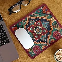 ELIFF Persian Design Mouse Pad – Red Jade Pattern, Non-Slip Rubber Base, Smooth Surface for Office & Gaming – 190x290x3mm-24