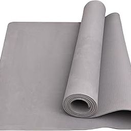 Eco Friendly Non Skid & Surface Sticky Yoga Mat For Home, Gym, Outdoor Workout, Yoga Aasan, Meditation & Fitness. (4mm, Grey)-image-44