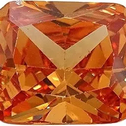 sahiba gems 10 Carat / 11 Ratti Emerald Cut Gomed Zircon Cubic Zirconia (Zircon) Pure Brilliance Orange American Diamond-picture-39
