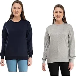 indiweaves Women Fleece Warm Sweatshirt for Winters (XXXL,Grey,Nevy Blue) Pack of 2-picture-6