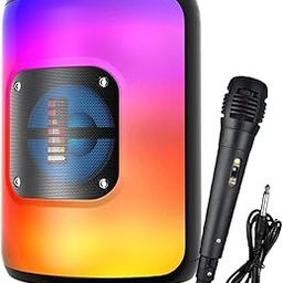 PS20 Wireless Bluetooth 20W Outdoor Party Speaker | Dynamic RGB Lights 2000 mAh Battery Dual Passive Radiator | TWS Function Karaoke with Mic for Camping, Outdoor Parties-2