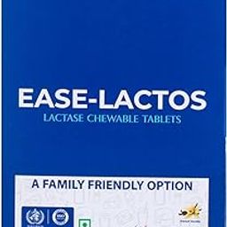 EaseLactos Lactase Chewable Tablets | 12 Chewable Tablets | Lactase Enzyme Supplement for Lactose Intolerant people | 9000 FCC Strength | Highly Effective | Prevents Gas, Bloating, Diarrhea | 100% Vegetarian | Suger Free | French Vanilla Flavour-19