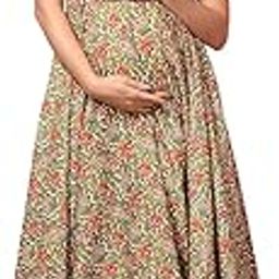Floral Printed Maternity Fit & Flare Maxi Dress |Floral Maternity Maxi Dress – Fit & Flare Style for Pregnancy Comfort-image-62