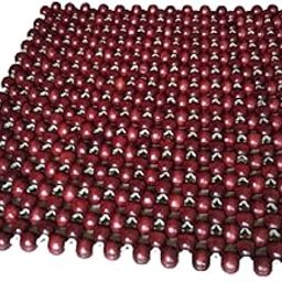 Q1 Beads SMRN Orthopedic Wooden Beads Indoor Chair Cushion Seat Pads for Office, Car, Home, Floor Helps in Back Pain Relief, Provides Support & Comfort (Small, Maroon)-image-95