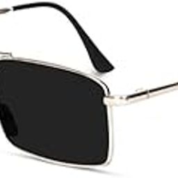 Karan Aujla Classic Retro Frame Vintage Narrow Rectangular Pimp Metal Sunglasses Goggles For Men & Women-22