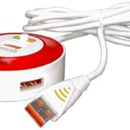 BLACK CROWN 4in1 USB HUB, 4 Port Round USB Hub, 3.0 Quick Charging & 5Gbps Data Transfer Port with 3 USB2.0 Charging Port USB Extender for PCs, Computer, Laptops Docking Stations.(1.4M) (Red)-image-24