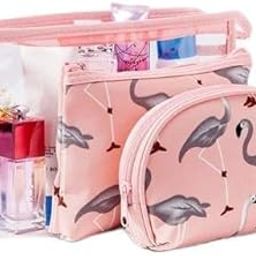 BLACK SPARROW Multipurpose Printed Set of 3 Cosmetic Bags with Travel kit Pouch for Toiletries Large, Medium, Small Makeup Vanity Bag for Women-image-63