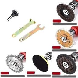 AASONS Electric Drill Variable Angle Grinder Connecting Rod with 1pc Wood, Marble Cutting Blade, Flap Disk for Paint Remover, Sanding disc and Iron Grinding Wheel-image-78