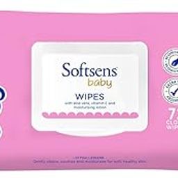 Softsens Baby Gentle Cloth Wipes for Baby Skin Enriched with Aloe Vera & Vitamin E I Dermatologically Tested & Parben Free with Lid - 72 wipes-image-76