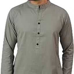 Men’s Kurta, Mandarin Collar, 3/4 Sleeves, Hip Length, Ethnic & Casual Wear-image-57