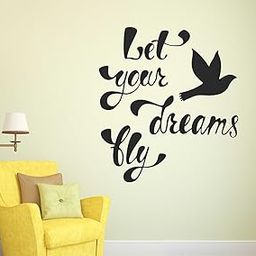 Wallstick 45-27 Vinyl 'Let Your Dreams Fly' Wall Sticker (49 cm x 4 cm x 4 cm, Multicolour), Quotes-image-19
