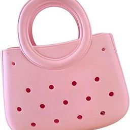 ™ Women Beach Bag Waterproof Small Tote Bag Open Portable PVC Beach Basket Bag Pink | Womens Handbags & Bags-image-90