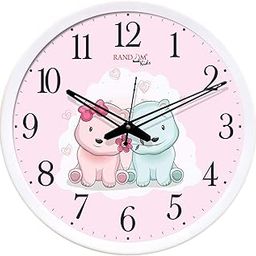 RANDOM 12-inch Pink Plastic & Glass Wall Clock for Home, Living Room, Lobby, Kitchen-image-30