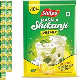 Shilpa Masala Shikanji Premix, Natural Lemonade Mix, 25g, for 1 Service Per Pack (Pack of 20 Sachet)-image-94