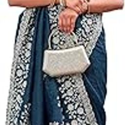 Women's Organza Embroidery Saree with Unstitched Blouse Piece (4599S103_Rama Blue)-image-20