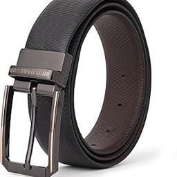 Genuine Leather Belt for Men Perfect for Formal and Casual Wear with Adjustable Waistband Buckle, Classic Design Ideal for Jeans, Gifting, Office, Party or Daily Use (RH00B1, BLACK)-image-86
