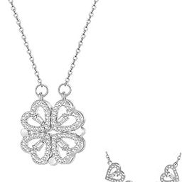 Jewellery for Women Crystal Pendant Necklace for Women & Girls (Silver)-image-82