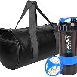Gym Duffel Bag with Protein Shaker Bottle, 20L Capacity, 3 Compartments, Adjustable Shoulder Strap, Unisex (Blue)-image-81