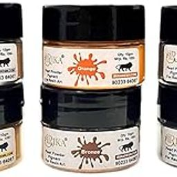 6-in-1 Shimmer Mica Powder Set – 10g Each | Gold, Silver, Bronze, Orange, Shadow Green, Black | Non-Toxic, High-Pigment Pearl Colors for Resin Art, Soap, Slime, DIY Crafts-image-37