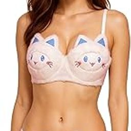 Women Padded Soft & Cozy Cute Kitty Winter Faux Fur Warm Wired Plush Pushup Bra Detachable & Adjustable Strap with Cute Design Panty Lingerie Underwear Set-image-76
