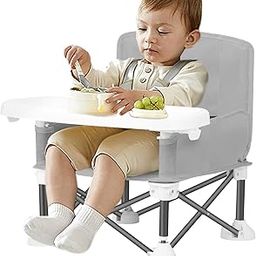Mugath Baby Seat Booster -Space Saver Toddler Booster Seat - Portable Pop and Open Sit Folding Booster Feeding Chair - Safety Belt/Food Tray/Travel Bag | Folding Eating Camping Beach Lawn Chair-image-18