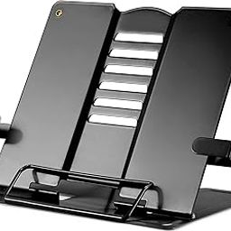 FRENYEAR Metal Book Stand Holder | Book Stand for Reading Book Holder Adjustable Book Holder Use for Student,Reading at Home,Lectures and Presentations,Music Stand (Black)-5