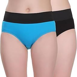 Women Solid Cotton Sinker High Rise Tummy Control Hipster's Panties (Pack of 2)-image-2