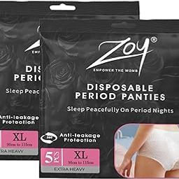 ZOY Disposable Period Panties for Women – XL (Pack of 10) | Leak-Proof Menstrual Underwear | 12-Hour Comfort | Postpartum, Travel & Heavy Flow | Panty-Like Fit | Rash-Free, Ultra Soft & Breathable-image-56