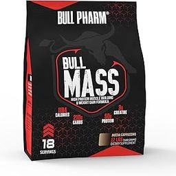 Bull Mass Muscle Gainer Protein Powder | Increased Athletic performance | Strength | Weight Gain | Lean Muscle | FSSAI Approved (Mocha Cappuccino, 12 Lbs)-4