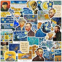 ThePaper9Store Van Gogh Sticker Pack of 40+ Waterproof Vinyl Art Stickers Featuring Starry Night, Sunflowers, Quotes & Portraits | Scrapbook, Laptop, Wall & Journal Decor for Art Lovers-image-83