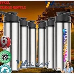 Stainless Steel Water Bottle 950 ml Each Set of 6 Silver | Gym Bottle | Home | Kitchen | Hiking | Treking Bottle | Travel Bottle (P|Design - 877for Home 782 Kitchen-image-64