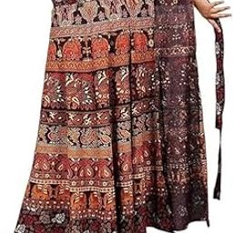 Jaipuri Print Maxi Skirt – Ethnic Wrap Style-image-7
