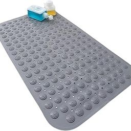 TAGPR PVC Door Bathroom mat Anti Skid Slip Rectangle Grey (Design 4 | 70 x 35)-31