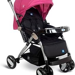 Mee Mee Dream Star Luxury Baby Stroller/Pram | 5 Point Safety Harness, One Hand Fold, Multi Level Recline Cushioned Seat, Canopy & Footrest | Fully Rotating Wheels for 0-3 Yrs (Purple)-15