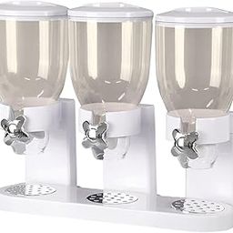 MERISHOPP Cereal Storage Bin Organizer Canister Pantry Grain Sugar Grain Dispenser Box Three Cup White| Food Storage Containers | Airtight Containers-image-17