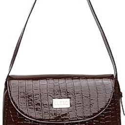 Croco Textured Vegan Leather Shoulder Side Sling Saddle Bag for Women/Ladies-image-14