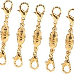 Merishopp 5 Piece Magnetic Hooks Lobster Necklace Bracelet Converter Extender Gold Crafts/Beads & Jewelry Making/Jewelry Findings/Jewelry Clasps & Hooks-image-67