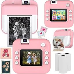 Customized City® Instant Print Camera for Kids – Mini Digital Camera with HD Screen, Video & 2 Paper Rolls – Fun Photo Printer Toy for Boys & Girls – Best Birthday Gift for Age 3+-14