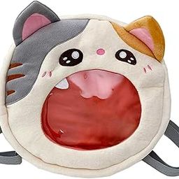 CALANDIS™ Cartoon Plush Backpack Cute Large Capacity Portable School Bag Crossbody Bag gray without doll-image-67