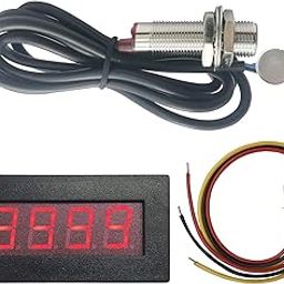 DIGITEN 4 Digital LED Tachometer RPM Speed Meter+Hall Proximity Switch Sensor NPN Red-2