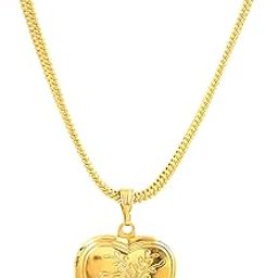 Heart Shape Love Pendant Valentine Day Special Jewellery for Women/Girls - Color Gold-image-46