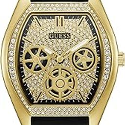 Stature Analog Watch for Man with Black Rectangle Dial & Black Silicone Strap Band Water Resistant Men's Wrist Watches - U1381G1M-21