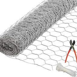 SAI PRASEEDA Chicken Poultry wire Garden Fencing IRON net Anti Bird 3 feet/40 Feets Netting Uv Stablized with 6 months Guarantee Free 1 Cutter,100 PVC wire Tags-14