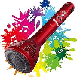 VRJTEC Wireless 2 in 1 Mic – Portable & MultifunctionalHandheld Microphone with Audio Recording + USB Charging + Card Slot + Aux Port, Perfect for House Parties, Karoke Singing (Red - Color)-17