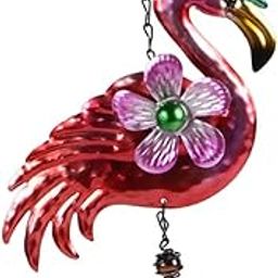 LOOM TREE Metal Flamingo Wind chimesr for Indoor Outdoor Hanging Decoration Blue Hat | Windmills & Wind Spinners-picture-13