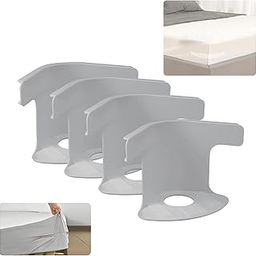 jkahh Lock Sheet Holders - 2025 New Bed Sheet Holders Keep Sheets Firm & Tight - Heavy Duty Bed Sheet Holder Corner Fitted Sheet Straps Fit All Mattress Size(Grey-4pcs)-24