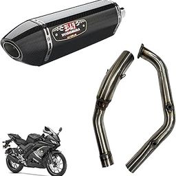 Vagary Universal Alpha Bike Exhaust With DB Killer Silencer And Bend Pipe Combo For Yamaha R15 V4/R15M, MT15, R15 V3 (Silver)-26