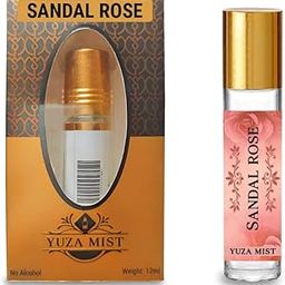 Yuza Mist Sandal Rose Attar – 100% Natural Alcohol-Free Perfume Oil – Long-Lasting Fragrance with Sandalwood(Chandan) & Rose – Unisex, Vegan & Cruelty-Free, 6ml Roll-On-1